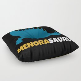 Funny Menosaurus Dinosaur Menorah 2021 Hanukkah Floor Pillow