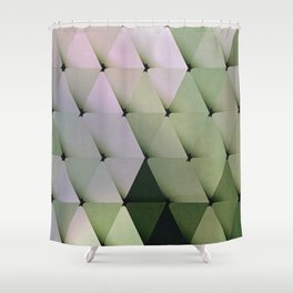 Triangles Macro Twilight Pink Greens Shower Curtain