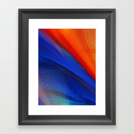 Bright orange and blue Framed Art Print