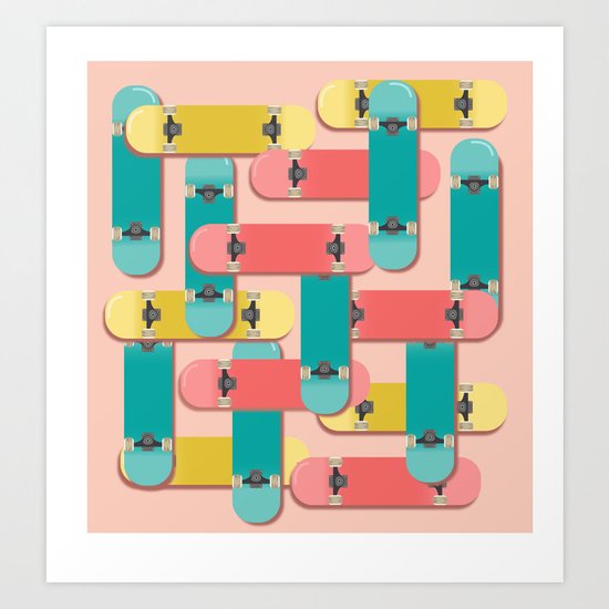 JUST SKATE Art Print
