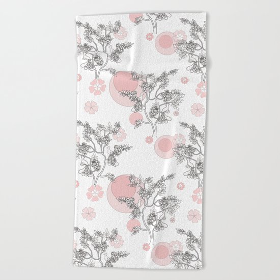 Foggy morning . Beach Towel