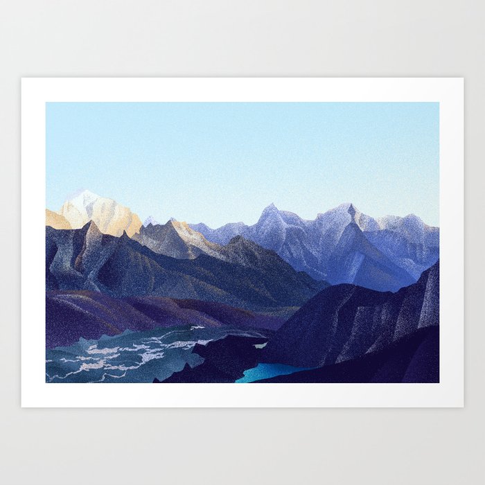 View from Renjo La 17585 ft • Nepal Trekking Series Art Print