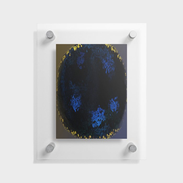 Stylish Black blue microscopic pattern design Floating Acrylic Print