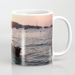 Boats at Sunset // A Modern Artsy Style Graphic Photography of Beautiful Peaceful Views Mug