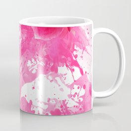 Girly fuchsia watercolor splatters flowers pattern Coffee Mug