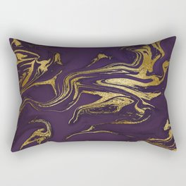 Dark Purple Gold Marble Rectangular Pillow