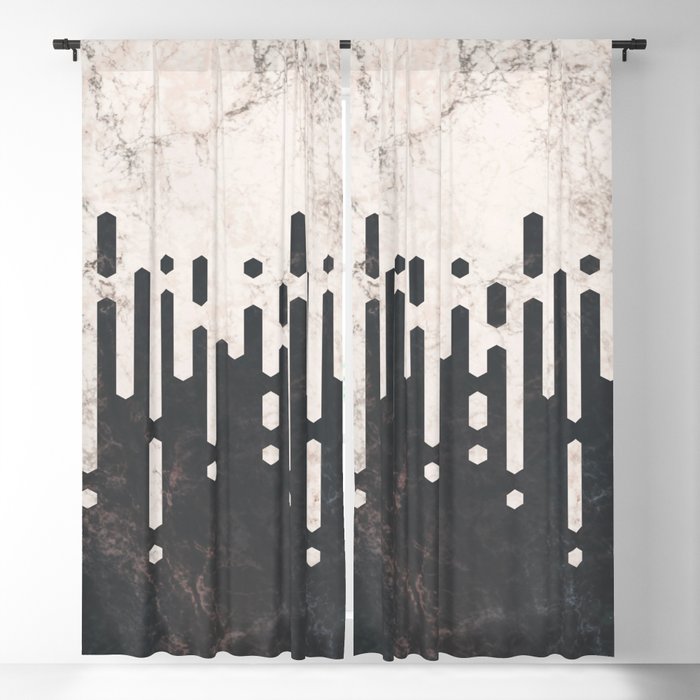 Marble And Geometric Diamond Drips In Charcoal Grey And Light