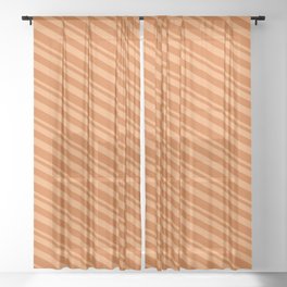 [ Thumbnail: Brown & Chocolate Colored Lines Pattern Sheer Curtain ]