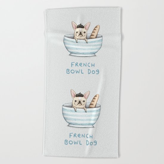 French Bowl Dog Beach Towel