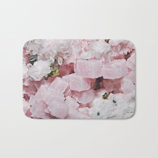 ROSE QUARTZ AND GOLD / GEOMETRIC ABSTRACT PATTERN AND TEXTURE Bath Mat