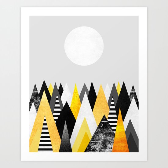 Yellow Peaks / Version 2 Art Print