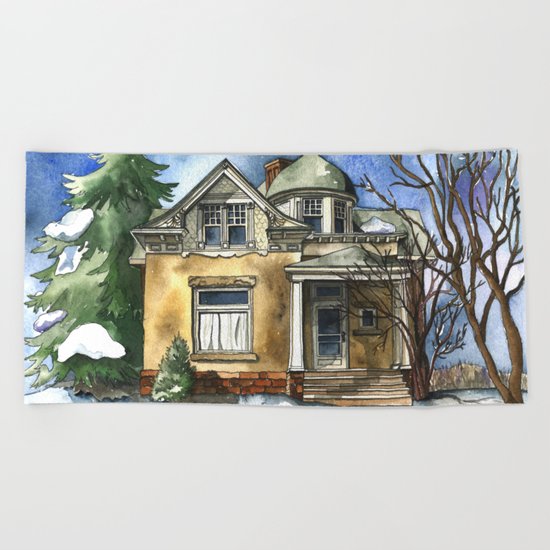 The Little Brown House Beach Towel