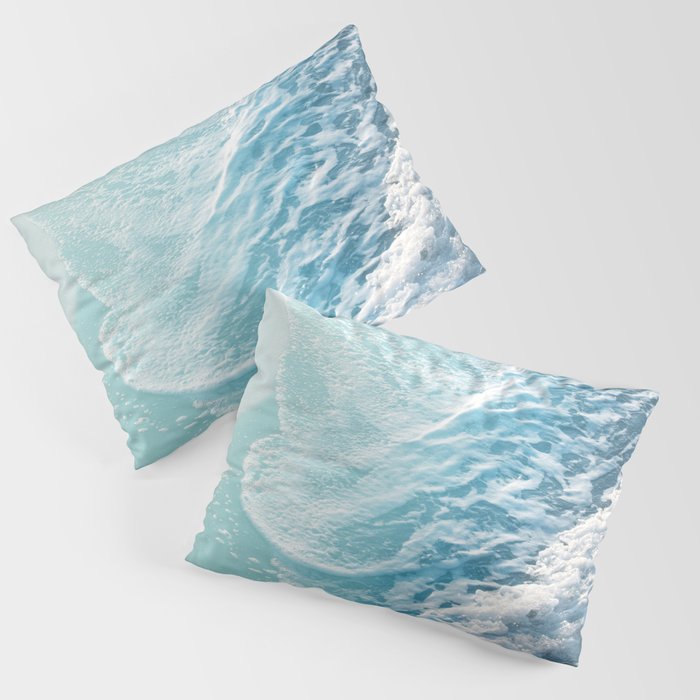 Soft Turquoise Ocean Dream Waves #1 #water #decor #art #society6 Pillow Sham