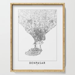 Denpasar White Map Serving Tray