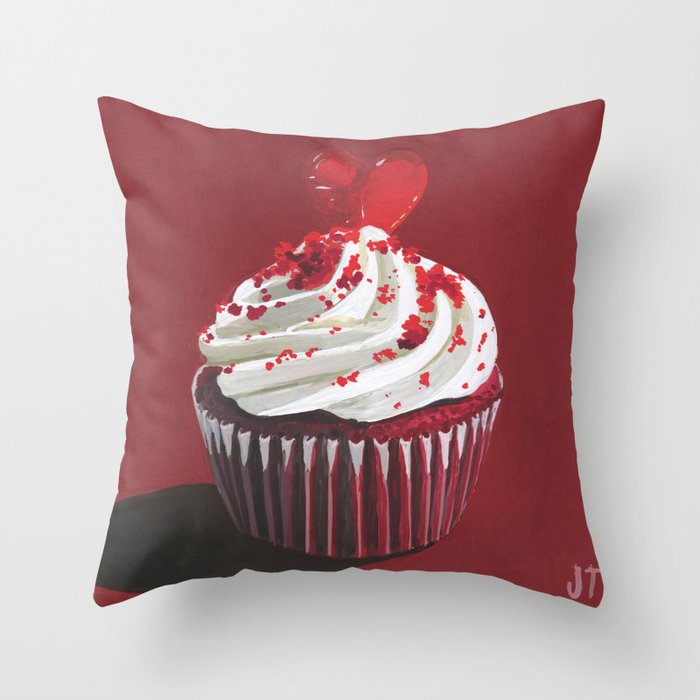 Valentine's Cupcake Throw Pillow