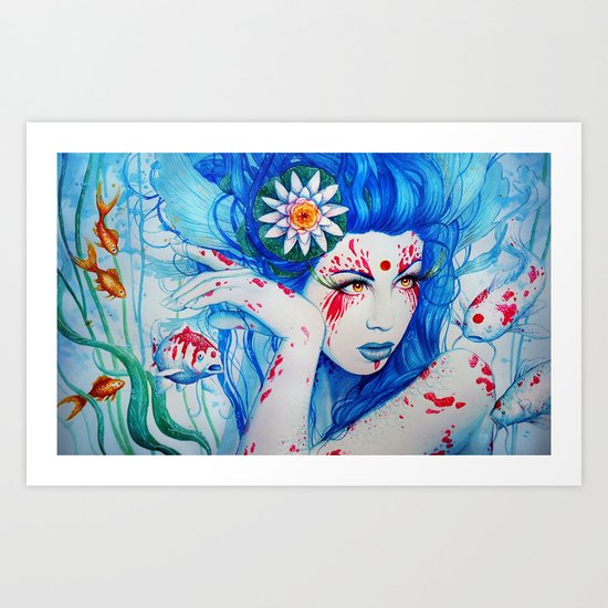 "Goddess of the Koi" Art Print