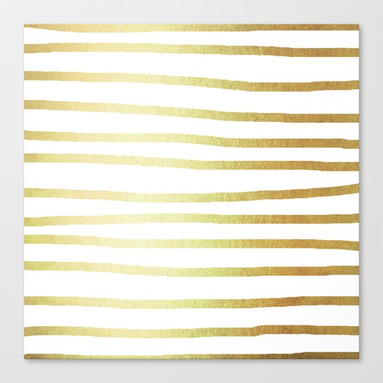 Simply Drawn Stripes 24k Gold Canvas Print