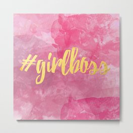 #GIRLBOSS Metal Print | Stylish, Goldleaf, Ebay, Digital, Watercolor, Fashionista, Pink, Style, Graphicdesign, Typeface 