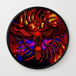 BlazingPheonix Wall Clock | Bird, Fire, Bright, Digital, Phoenix, Graphicdesign 