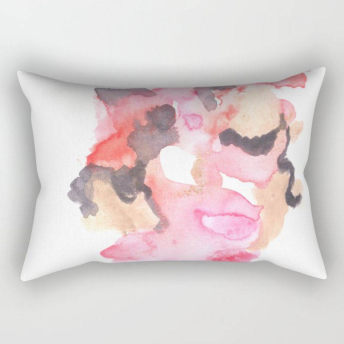 Minimalist Art Abstract Art Watercolor Painting Pink Black Gold Flow | [dec-connect] 52. breakfree Rectangular Pillow