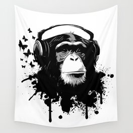 Monkey Business - White Wall Tapestry