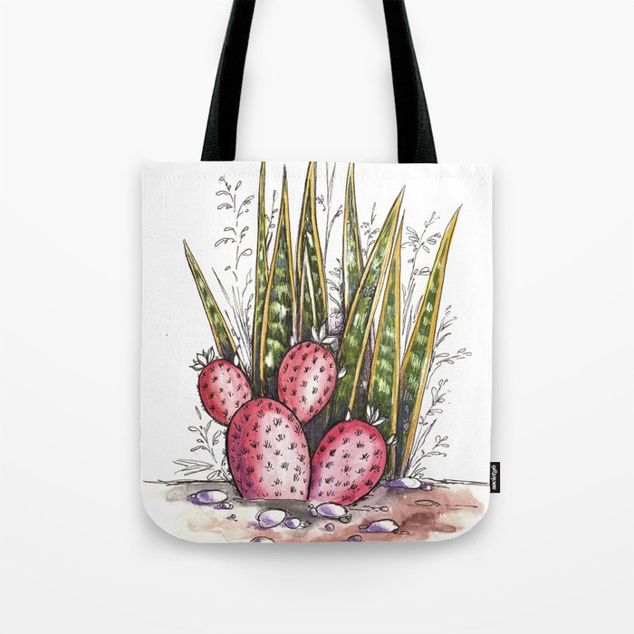 Cactuses world 1 by Olha Chubay Tote Bag