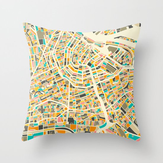 Amsterdam Map Throw Pillow