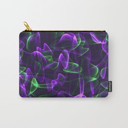 Cosmic interwoven purple cobwebs of green lines and smoke in the radiance. Carry-All Pouch