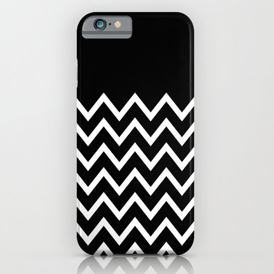 White Chevron On Black iPhone & iPod Case