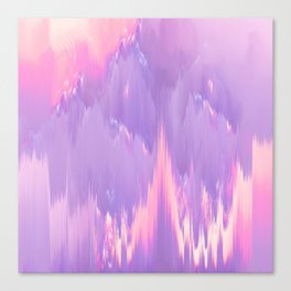 Modern Abstract Pink Lavender Brushstrokes Ombre Canvas Print