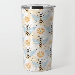 Honey Bee Abstract Pattern Travel Mug