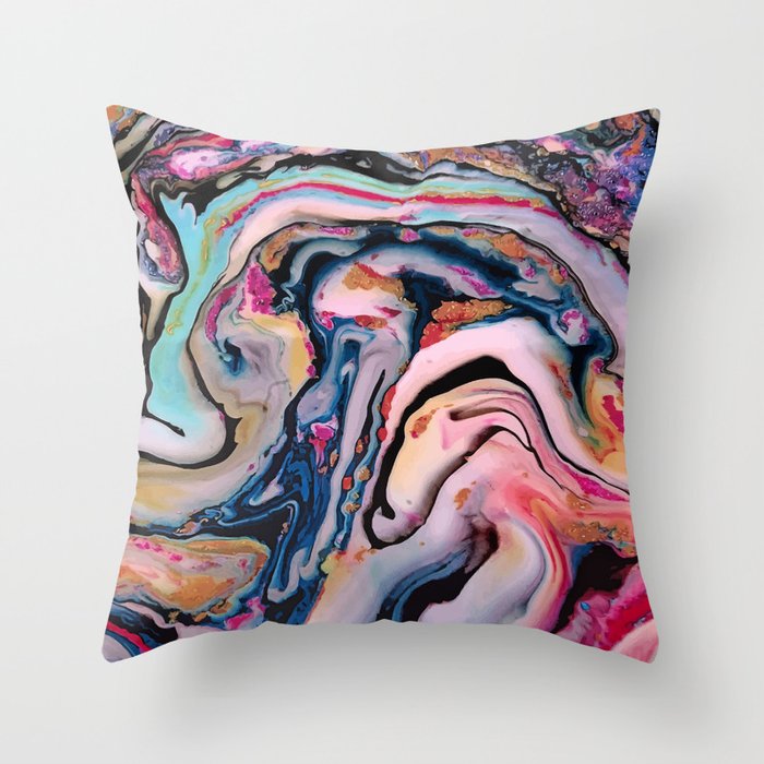 Colorful Fantasy Abstraction Throw Pillow