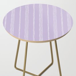 Boho Stripe Pattern Soft Lilac Side Table