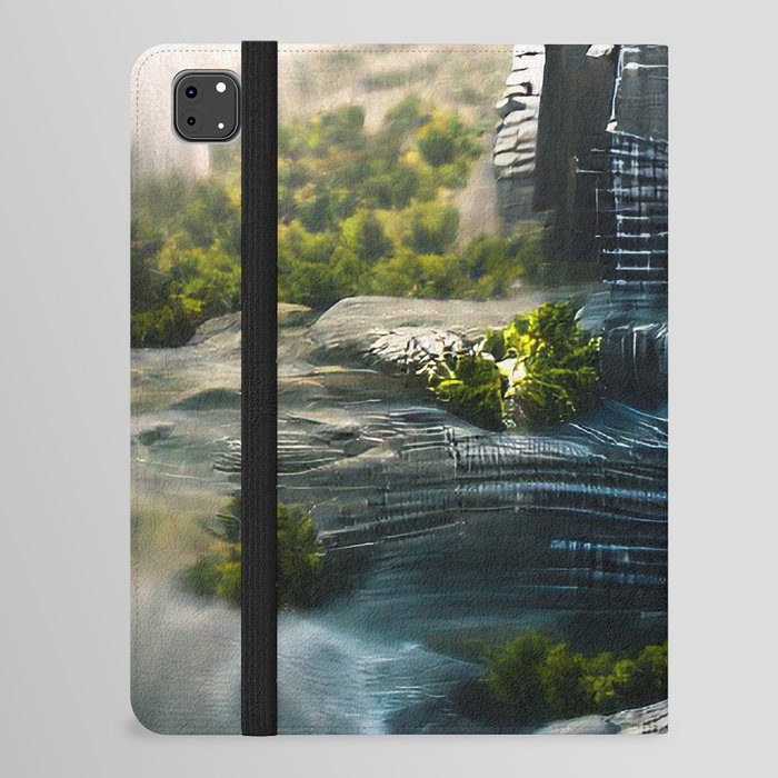 Waterfall Painting | Hi-Res Digital Art iPad Folio Case