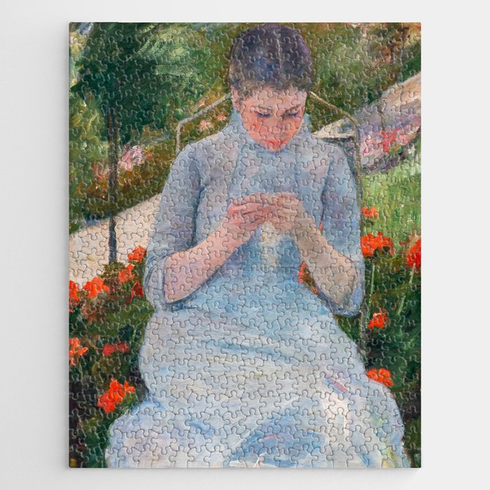 Mary Cassatt - Young Woman Sewing in the garden Jigsaw Puzzle