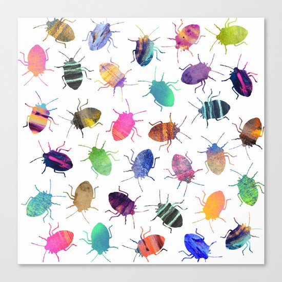 Pretty Bugs Pattern Canvas Print