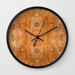 Antique Turkish Oushak Rug Print Wall Clock