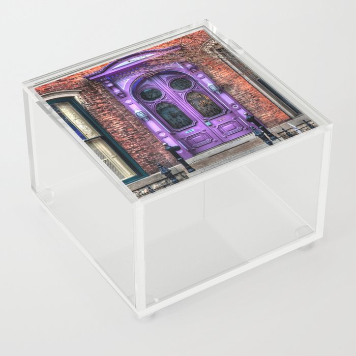 Purple Doorway, Brick Brownstone Acrylic Box