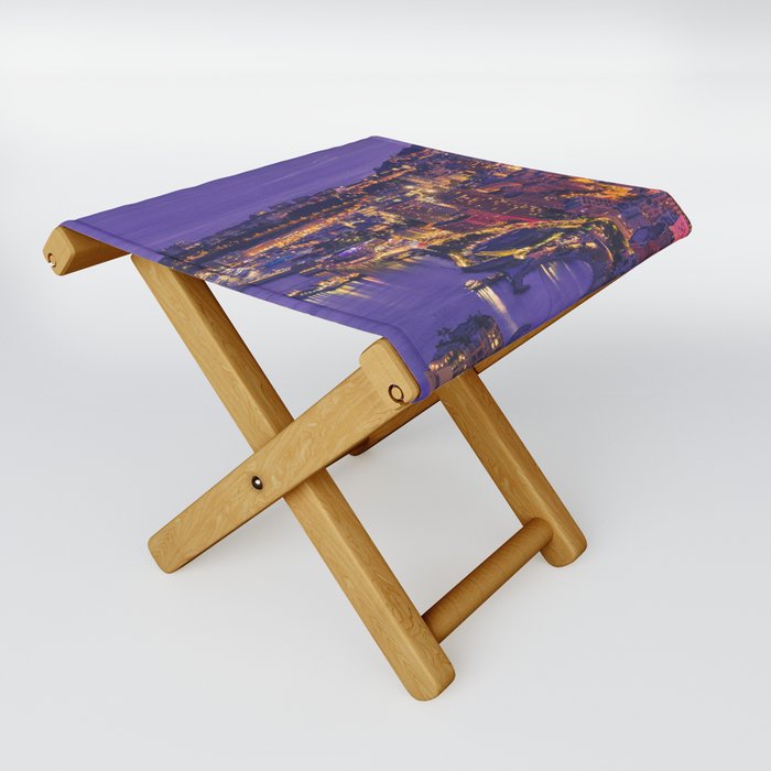 Monaco City at Night Folding Stool