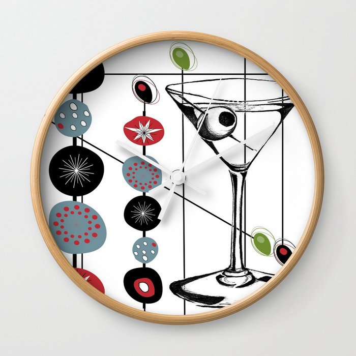 Mid-Century Modern Art Atomic Cocktail 3.0 Wall Clock