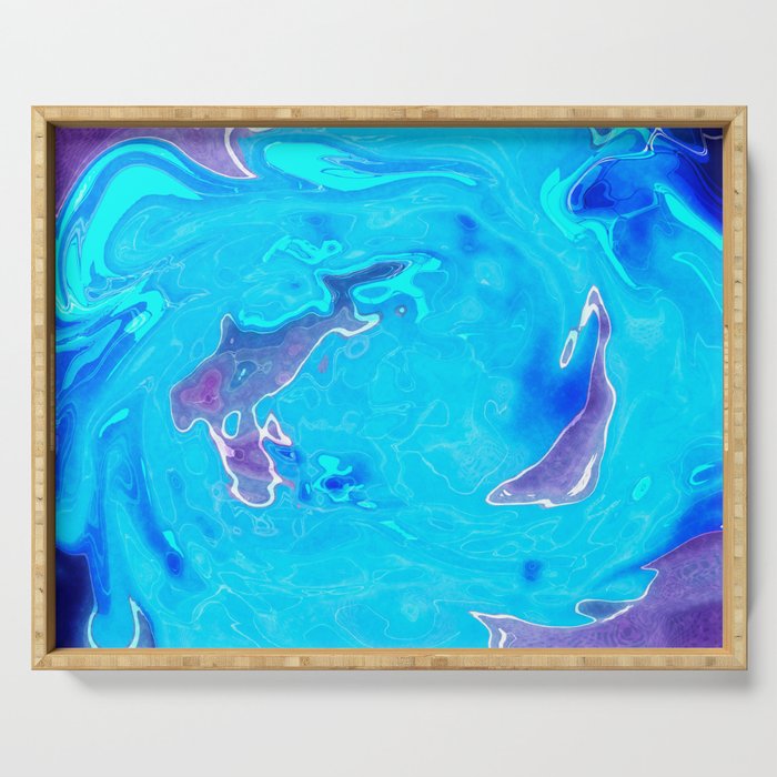 Abstract Marble Painting Serving Tray