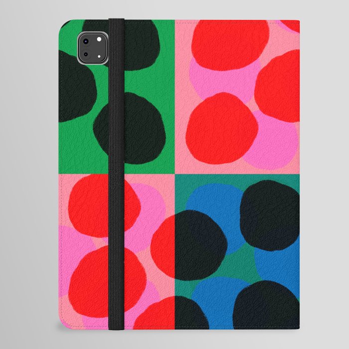 Mid-Century Modern Abstract Bubbles Hot Pink iPad Folio Case