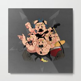 Rock And Roll Pigs Metal Print