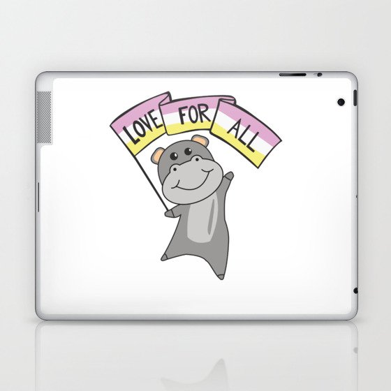 Twink Flag Gay Pride Lgbtq Hippo Cute Animals Laptop & iPad Skin