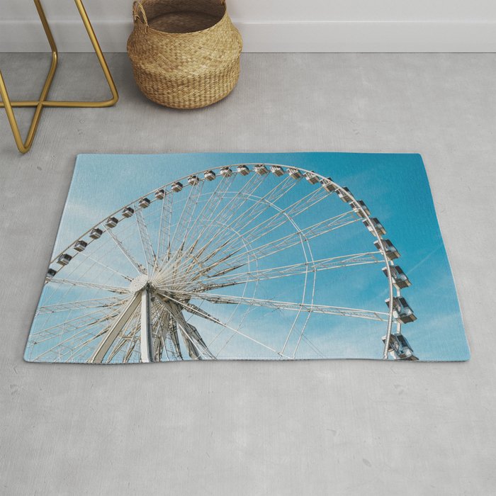 Great Britain Photography - London Eye Spinning Under The Blue Sky Rug