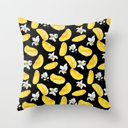 Mandarin Slices and flowers Throw Pillow