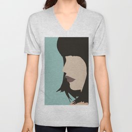 Cara - a modern, minimal abstract portrait of a woman V Neck T Shirt