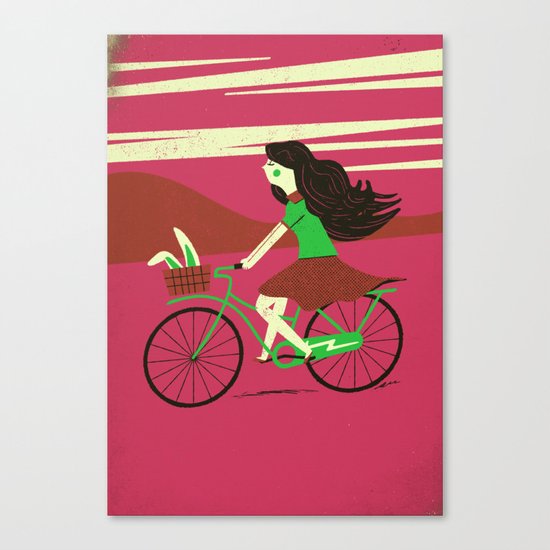 Biker Bunny Canvas Print