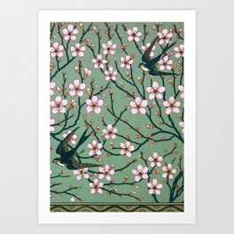 Almond Blossoms Walter Crane vintage Art Print