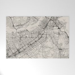 USA, Riverside City Map - Black and White Welcome Mat